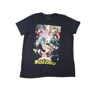 My Hero Academia‎ Anime T Shirt 2XL Black Graphic Print Funimation Shonen Jump